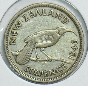 New Zealand 1946 6 Pence Bird animal 197900 combine shipping