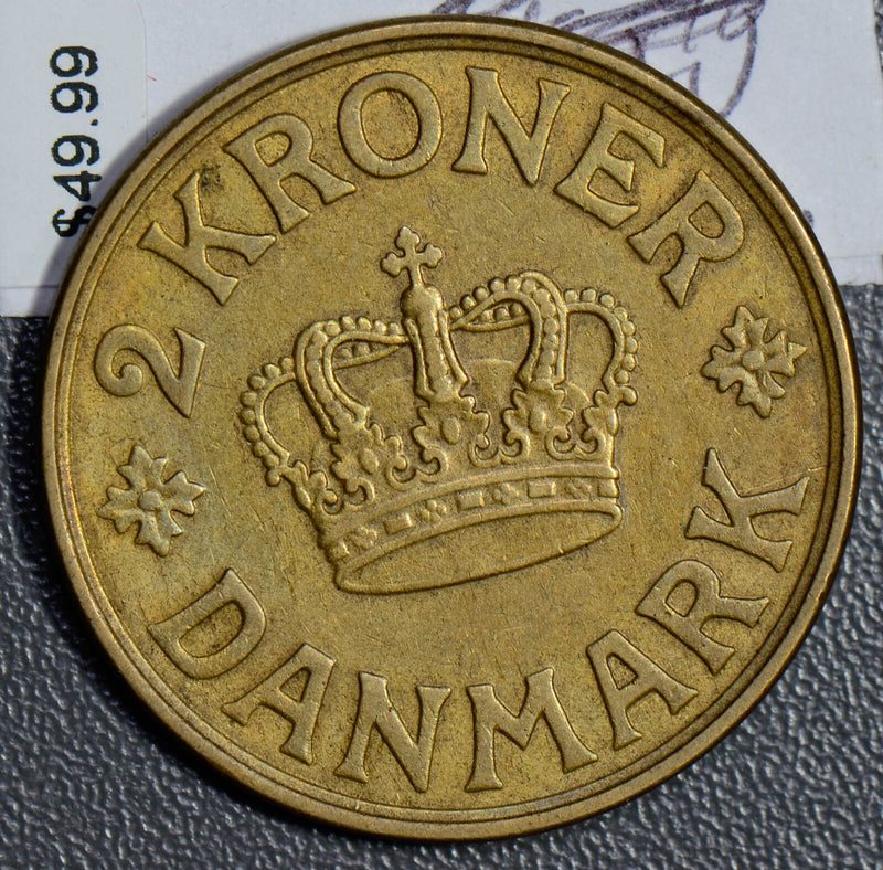 Denmark 1925 2 Kroner  D0064 combine shipping