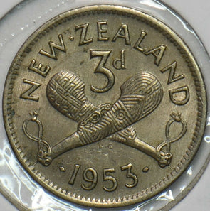 New Zealand 1953 3 Pence 903629 combine shipping