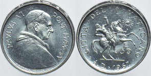 Vatican 1967 50 Lire Horse animal 153810 combine shipping