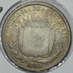 Costa Rica 1923 50 Centimos counterstamped on 1889 25 Centavos 296749 combine sh