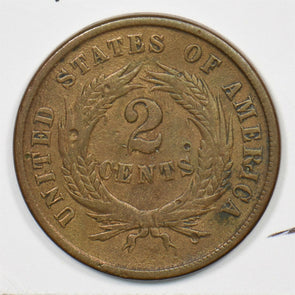1864 Two Cents Lg motto. VF U0191