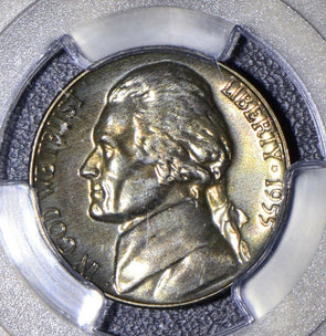 1955  5 Cents PCGS MS PR65 Jefferson nickel proof magenta metalic toning JJ008