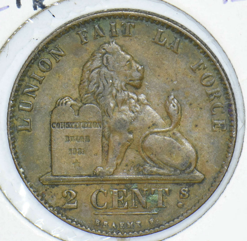 Belgium 1862 2 Centimes Lion animal 291830 combine shipping