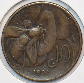 Italy 1926 R 10 Centesimi Honey Bee animal 151287 combine shipping
