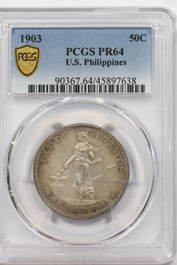 Philippines 1903 50 Centavos PCGS Proof 64 rare this grade PC1517 combine shippi