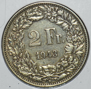 Switzerland 1943 2 Francs 151165 combine shipping