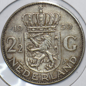 Netherlands 1959 2 1/2 Gulden 195306 combine shipping