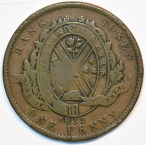 Canada 1842 Penny Montreal Bank Token 195110 combine shipping