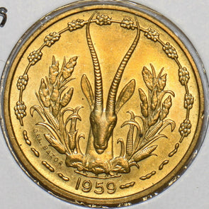 West African States 1959 10 Francs Gazelle animal French 196778 combine shipping
