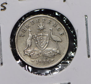 Australia 1935 3 Pence Kangaroo animal Moorhen  191209 combine shipping