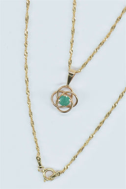 14K Gold Emerald Necklace GN0009
