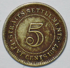 Straits Settlements 1897 5 Cents 296078 combine shipping