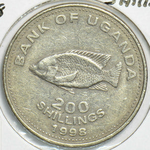 Uganda 1998 200 Shillings Cichlid fish animal 904132 combine shipping