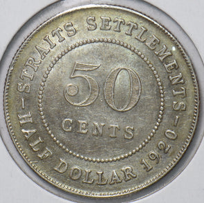 Straits Settlements 1920 50 Cents 294684 combine shipping