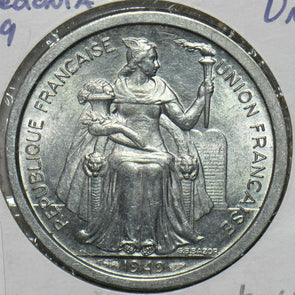 French New Caledonia 1949 2 Francs Bird animal UNC 297727 combine shipping