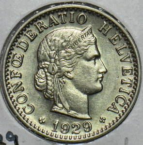 Switzerland 1929 20 Rappen UNC 297639 combine shipping