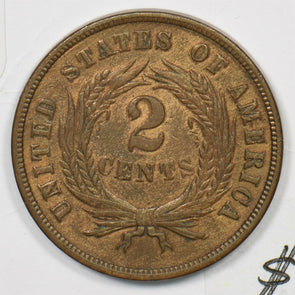 1867 Two Cents VF++ U0209