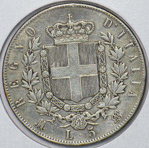 Italy 1873 5 Lire 490841 combine shipping