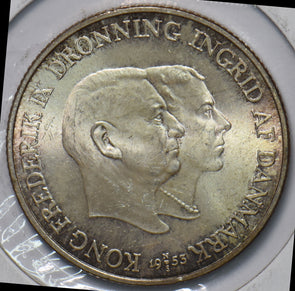 Denmark 1953 2 Kroner UNC Foundation for the Campaign against Tuberculosis in Gr