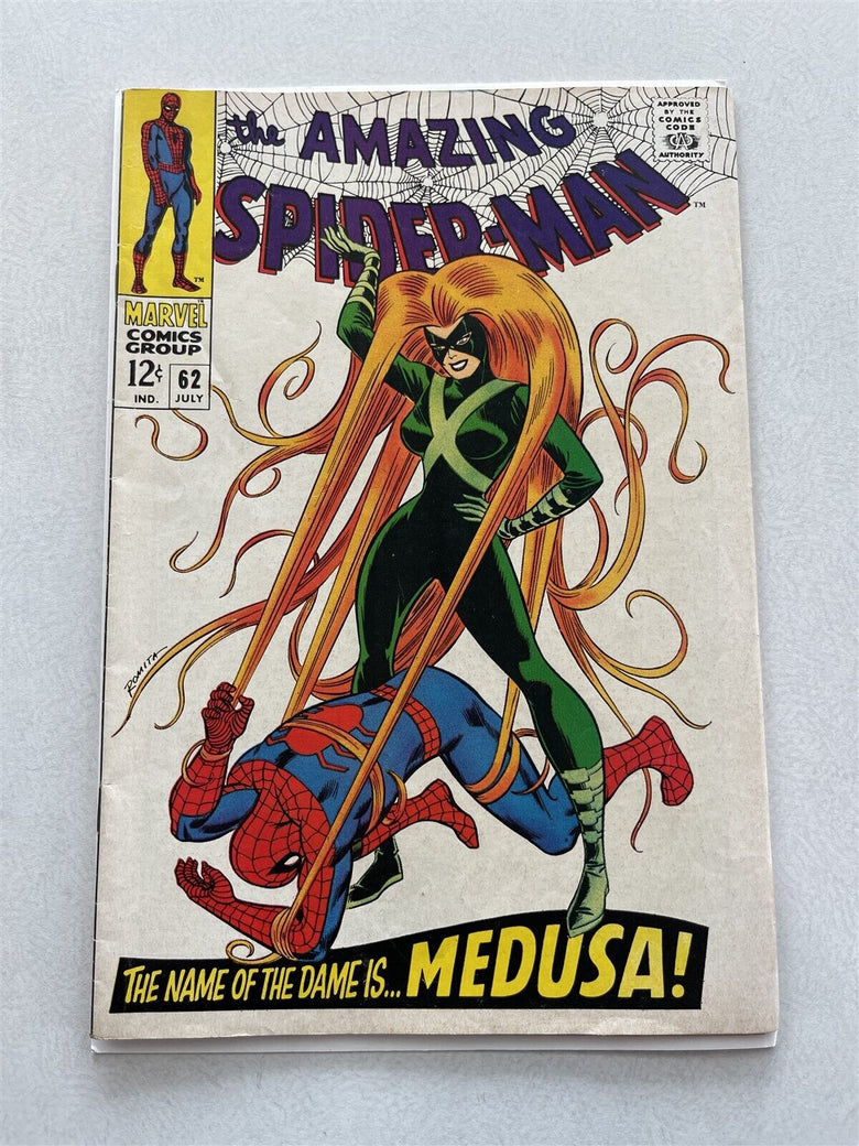 The Amazing Spiderman Issue#62 July 1968 "The Name of The Dame Medusa!" Nice sli