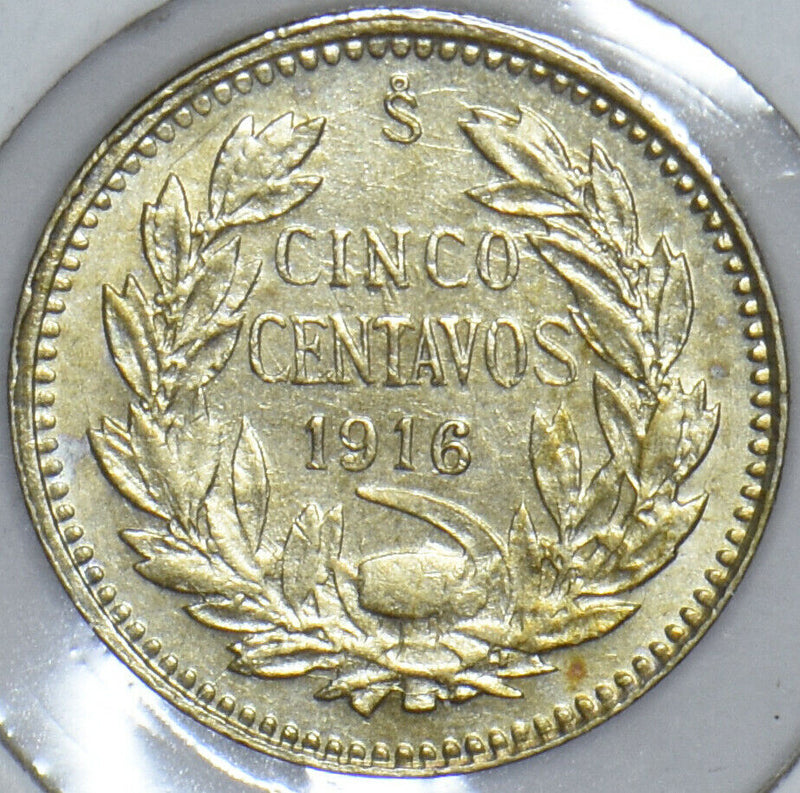 Chile 1916 5 Centavos Condor animal 291188 combine shipping