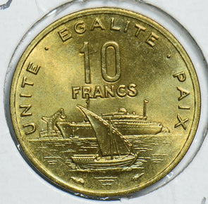 Djibouti 1983 10 Francs Ch BU 198005 combine shipping