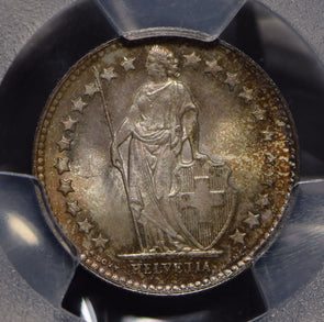 Switzerland 1951 1/2 Franc PCGS MS67 blasting luster rare grade PC0565 combine s