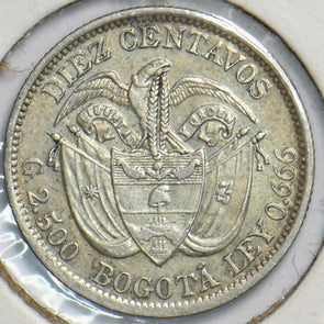 Colombia 1897 10 Centavos Eagle animal Silver, Brussles 293487 combine shipping