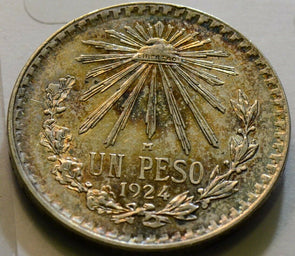 Mexico 1924 Peso Eagle TONED M0019 combine shipping