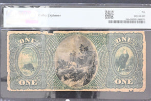 US 1865 $1 PMG VG 10 National Currency La Porte, Indiana only 3 known The First