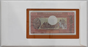 Cameroon 500 Francs Bank of all nations. 100 Francs olympic stamp RC0575 combine