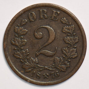 Norway 1876 2 Ore 199302 combine shipping