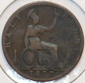 Great Britain 1877 1/2 Penny 903374 combine shipping