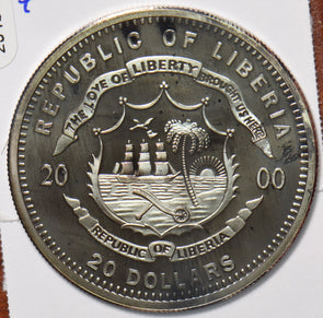 Liberia 2000 20 Dollar John Adams 294654 combine shipping