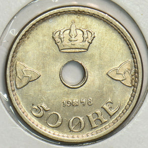 Norway 1948 50 Ore BU 298381 combine shipping