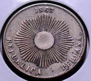 P0037 Peru 1863  2 Centavos   combine shipping