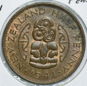 New Zealand 1941 1/2 Penny 198897 combine shipping