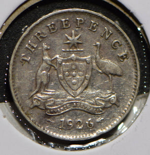 Australia 1926 3 Pence Kangaroo animal Emu  292030 combine shipping