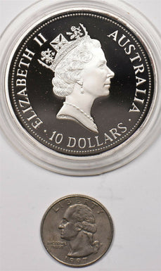 Australia 1991 10 Dollar Kookaburra animal Proof 2oz pure silver BU0738 combine