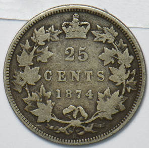Canada 1874 H 25 Cents 150706 combine shipping