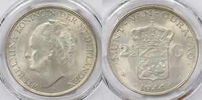 Curacao 1944 D 2 1/2 Gulden PCGS MS 64 rare condition PC1215 combine shipping