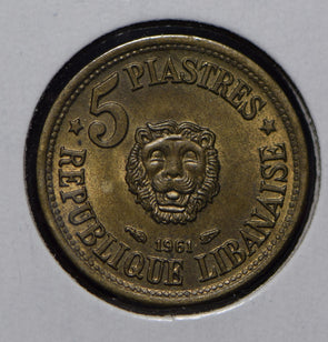 Lebanon 1961 5 Piastres Lion  animal  291959 combine shipping