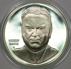 1980 's Medal Proof Herbert Hoover in capsule 1.2oz pure silver Franklin Mint B