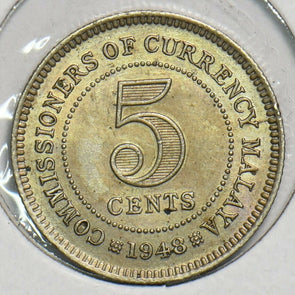 Malaya 1948 5 Cents 153285 combine shipping