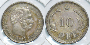 Denmark 1897 10 Ore Porpoise animal 299033 combine shipping
