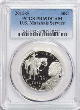 2015 -S Marshals Service Half Dollar 50 Cents PCGS RROOF 69 DCAM PC1157*