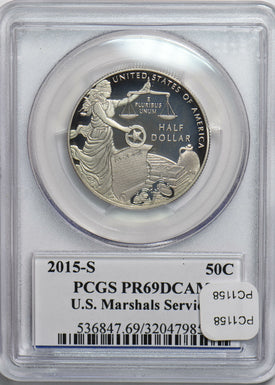 2015 -S Marshals Service Half Dollar 50 Cents PCGS RROOF 69 DCAM PC1158