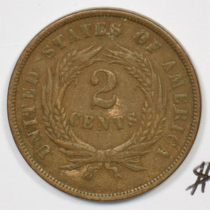 1866 Two Cents XF+ U0206