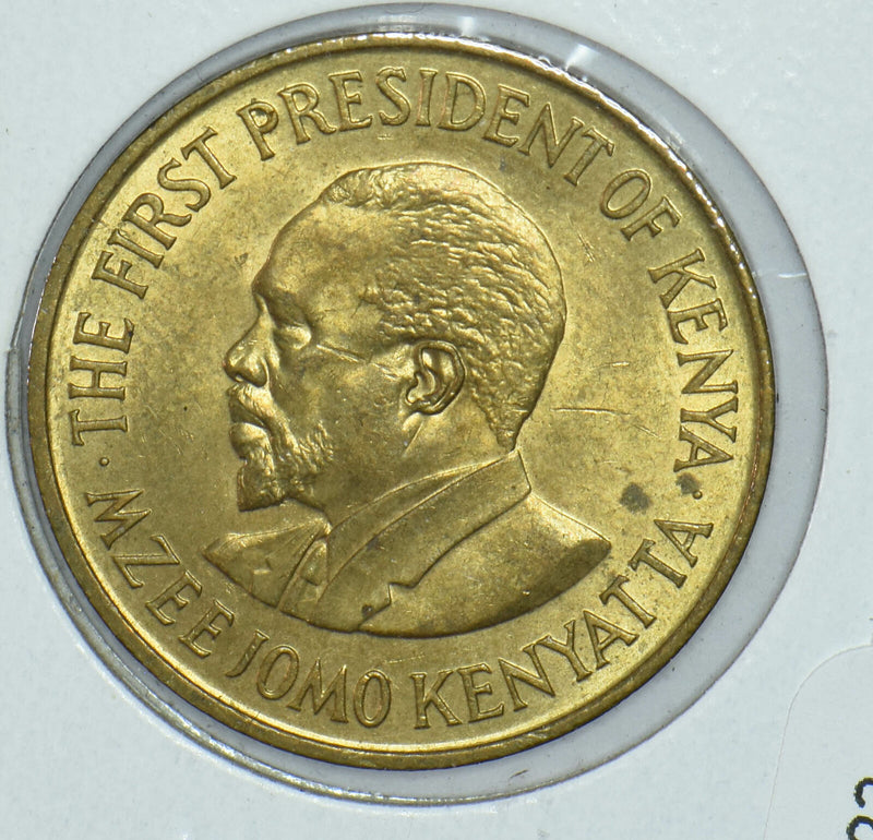 Kenya 1971 Mzeejomo Kenyatta 5 Cents Lions animal First President Of Kenya 19152
